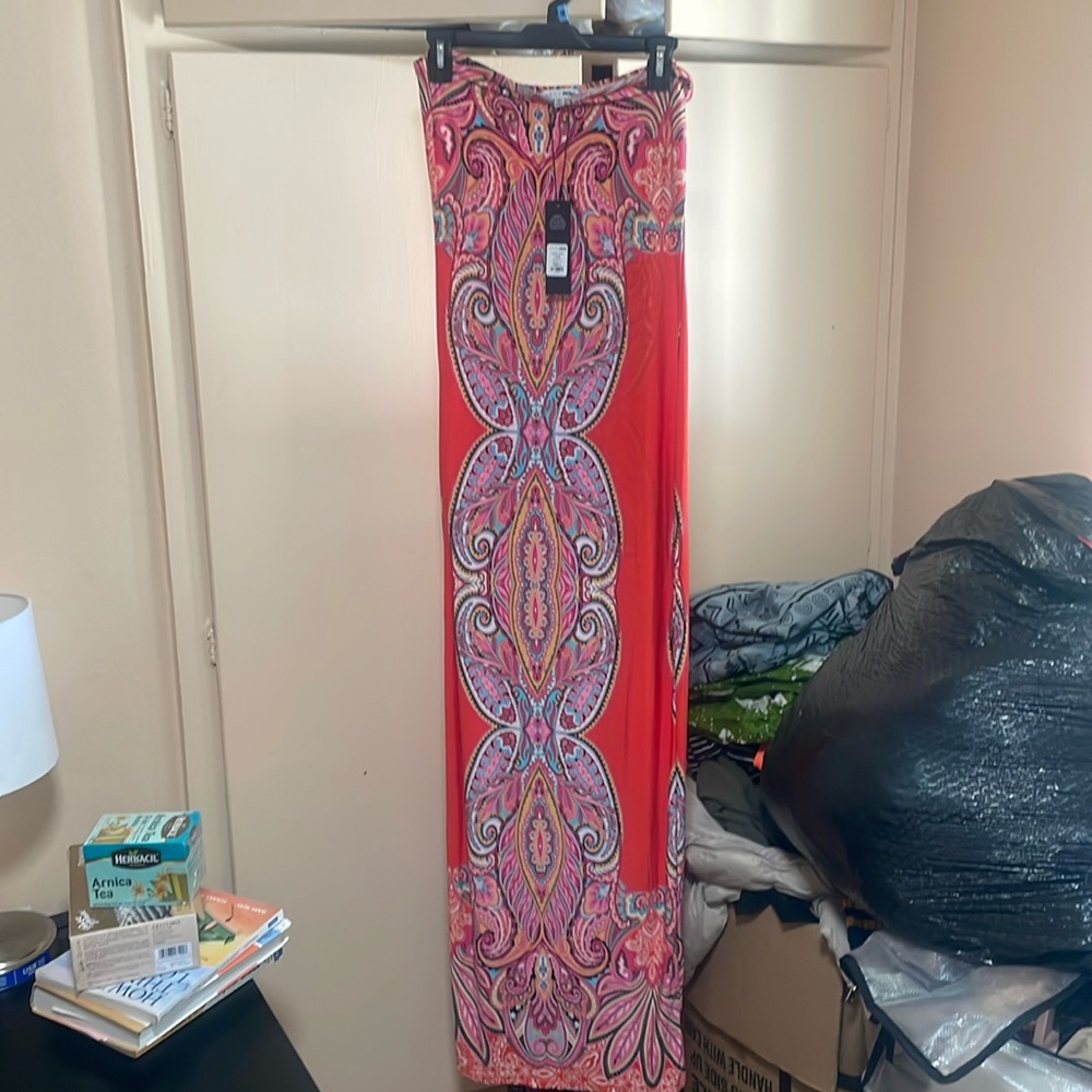 STRAPLESS COLORFUL MAXI DRESS FASHION NOVA